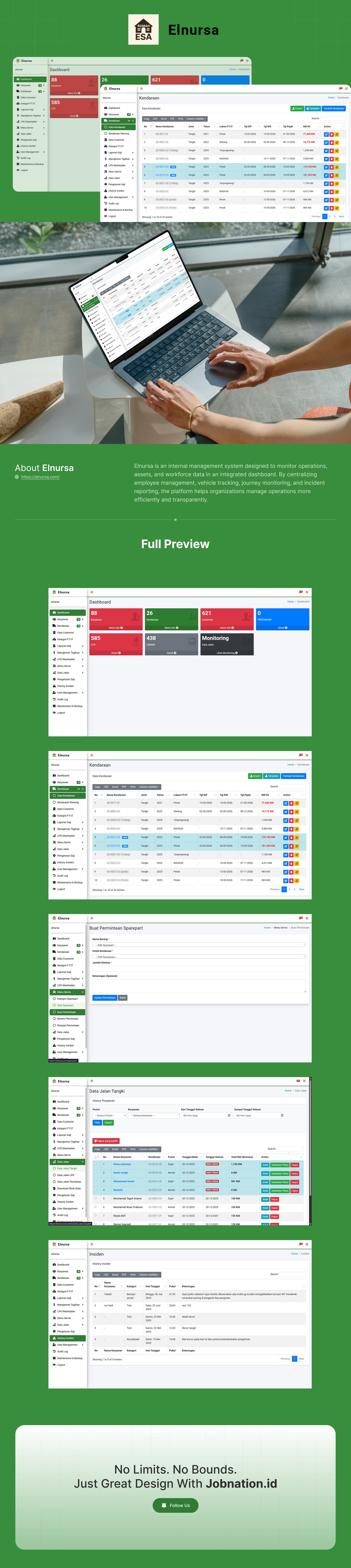 Preview Proyek Internal management system